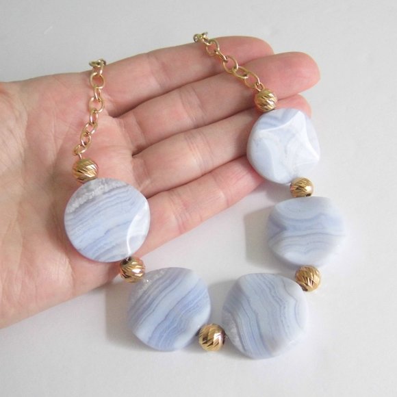 Macy's Lace AGATE Silver Necklace - Picture 3 of 7